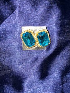 Vintage Blue Gem Earrings