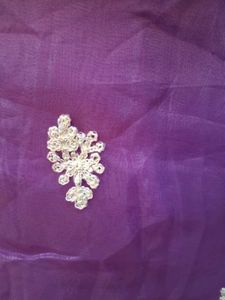 Purple Embroidered Dress Material