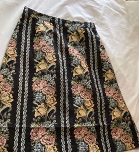 Floral Embroidered Knee length Skirt