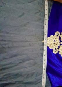 Elegant Blue &amp; Grey Anarkali Gown