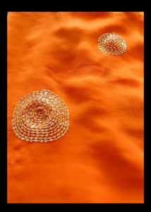Orange Fabric with Gold Sequins