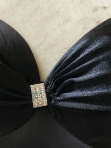 Black Bra with Rhinestone Detail