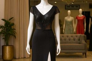 Elegant Black Slit Gown