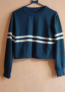 Navy Cropped Sweatshirt