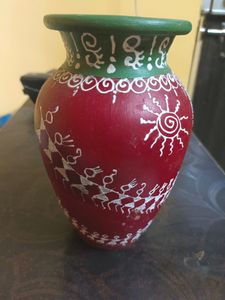 Ceramic Pot With Warli Painting