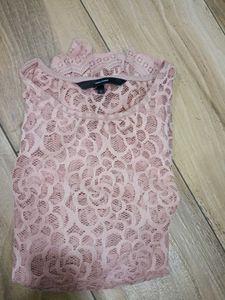 Peach Floral Lace Top