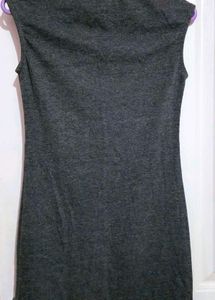 Women Shift Grey Above Knee/Mid Thigh Length Dress