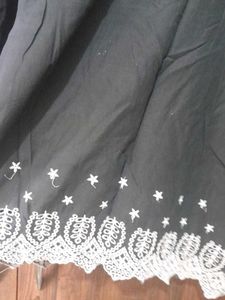 Black Cotton Top With Chikankari Sleeves