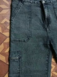 Charcoal Grey Cargo Jeans