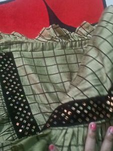 Frill Saree With Stiched Blouse 34bust