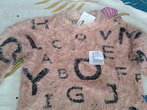 Cute Fuzzy Letter Sweater For kids