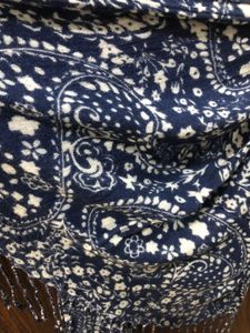 Floral Print Scarf Blue And White