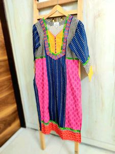 Multicolour Cotton Kurti Bust Size-34