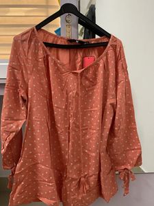 Peach Polka Dot Top