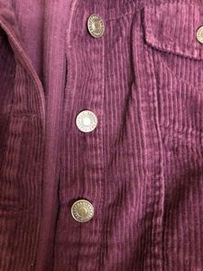 Women Burgundy Corduroy Crop Jacket