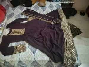 Elegant Black Embroidered anarkali skuit