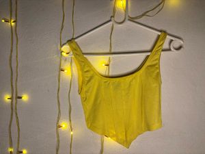 Yellow y2k coded Corset Crop Top