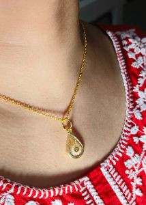 Resin Pressed Flower Teardrop Necklace