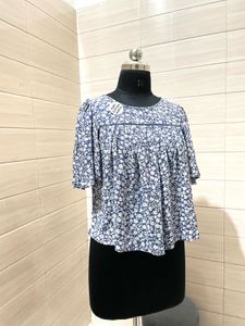 GAP Pintresty 🌸Floral Print Ruffle Sleeve Top