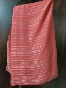 Peach Striped Saree