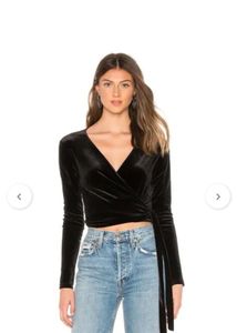 Chic Black Velvet Tie-Up Top