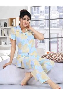 Cute Printed Women's Night Suit Set Shirt &amp; Pyjama