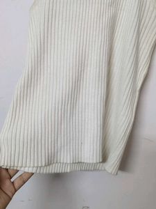 White Ribbed Halter Tank