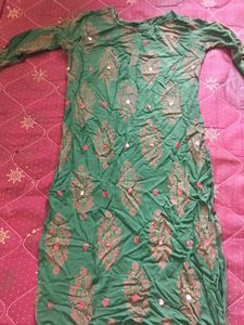 Green Printed Kurta