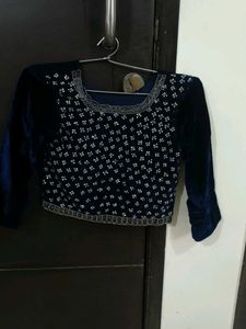 Elegant Blue &amp; Grey Ethnic Gown