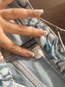Blue Swirl Denim Shorts