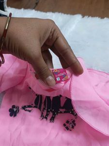 Pink Bird Top &amp; Plaid Skirt Set