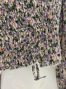 Flower Print Purple Crop Top