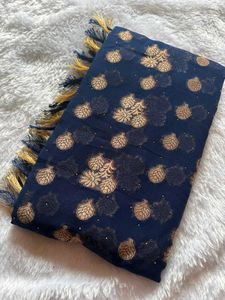 Elegant Navy Blue Saree