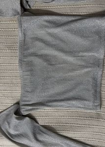 Silver Shimmer Long Sleeve Top