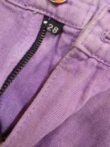 Lavender Wide Leg Denim Jeans