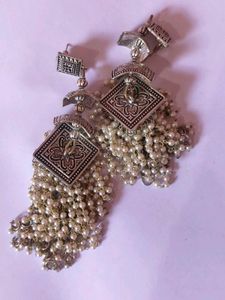Ethnic Pearl Drop Earrings
