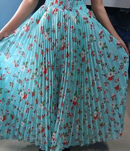 Floral Pleated Maxi Skirt