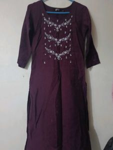 Embroidered Purple Kurta