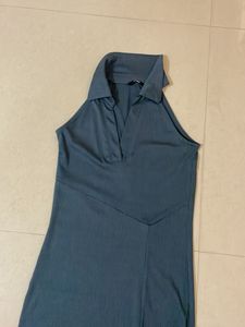 Chic Blue Bodycon Midi Dress