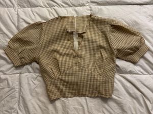 Korean Checkered Crop Top
