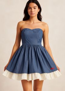 Superdry Strapless Chambray Dress