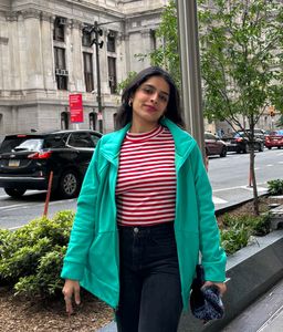 Striped Mock Neck Crop Top