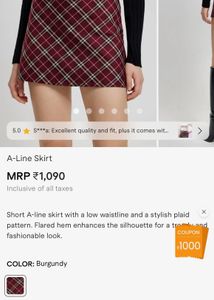 Pinteresty Maroon Mini Skirt❣️✨