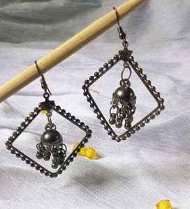 Oxidised Long Earrings