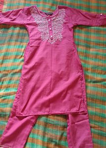 Pink Embroidered Kurta Set