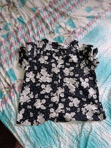 Floral Print Button-Up Top