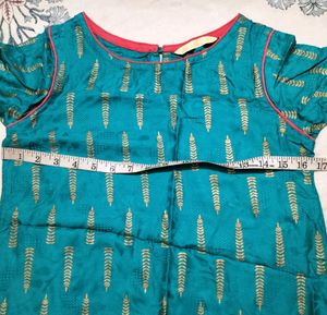 Rama Green High Low Kurta