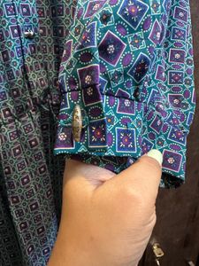 Imported Vintage Print Midi Dress