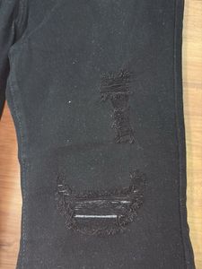 Black Flared Ripped Jeans