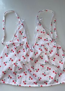 🍒✨Cherry Print Halter Neck Top🍒